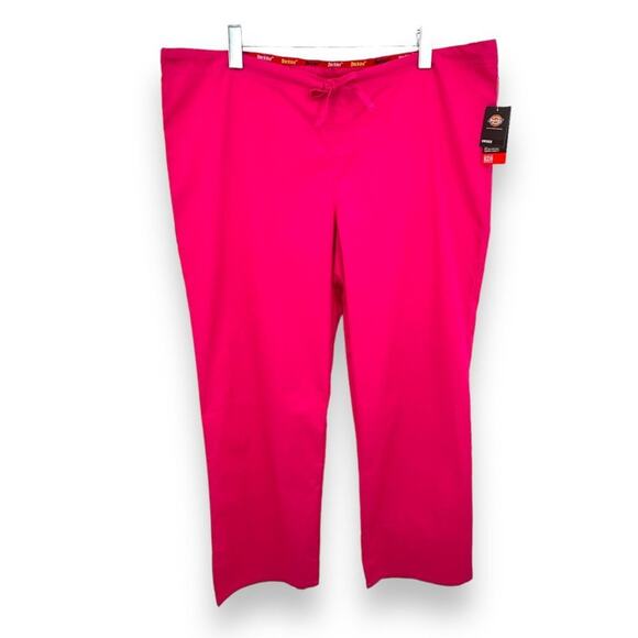 Dickies EDS Signature pink adjustable drawstring waist unisex scrub pants - Picture 1 of 8